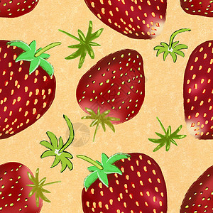 手绘草莓焦糖无缝模式图片