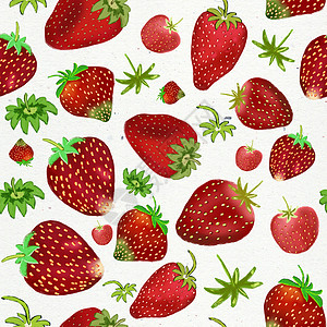 手绘草莓无缝模式图片