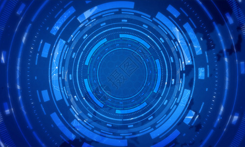 圆圈抽象背景 高科技企业技术 网络未来商业演示概念 Sci Fi 技术圆形漩涡广告牌蓝色横幅插图海浪齿轮空白创造力图片