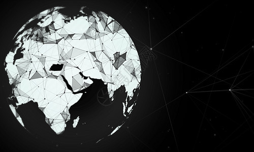 全球网络新闻概念 商业网络背景 Plexus 球体演示技术化学卡片粒子辉光多边形介绍业务圆圈地球活力图片