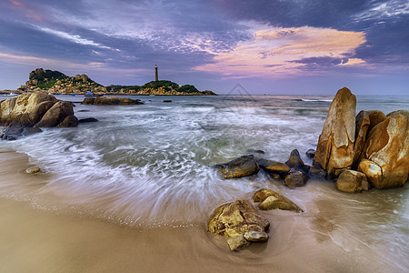 Ke Ga灯塔 在越南中部Binh Thuan的Phan Thiet有名的访问地点全景地平线旅行多云地标风景支撑日落安全海景图片