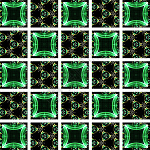绿色分形无缝创意图案冥想墙纸纺织品插图正方形马赛克万花筒艺术装饰风格图片