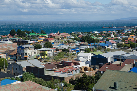 马加兰和智利南极地区蓬塔阿雷纳斯市城市海洋家园种群风光景观海岸房屋村庄房子图片
