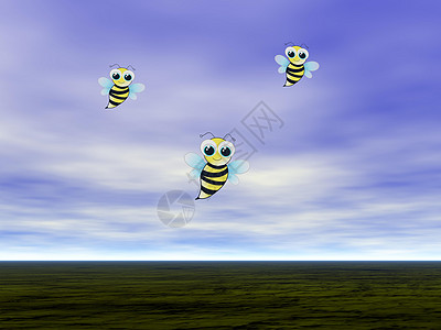 在白色背景上拯救蜜蜂  3d 渲染漫画蜂蜜卡通片蝴蝶猫头鹰艺术蜂巢昆虫翅膀漏洞图片