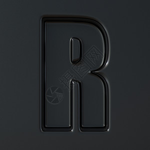 黑色雕刻字体 Letter R 3图片
