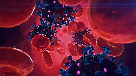 抽象显微镜病毒攻击血液背景