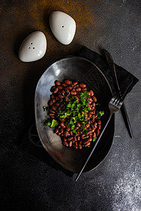 传统乔治柳叶菜食物饮食勺子桌子高架香菜砧板毛巾草本植物心形图片