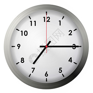 模拟金属壁时钟滴答商业白色时间数字手表圆形工作倒数小时图片
