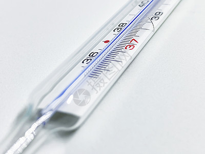 a 在白色背景上隔离的汞温度计疼痛手术医疗器材医学医院乐器药品流感实验室图片