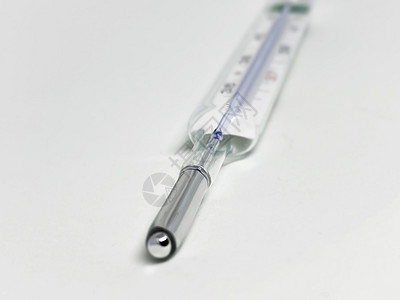 a 在白色背景上隔离的汞温度计玻璃流感医生疼痛摄氏度温度医院科学医学疾病图片