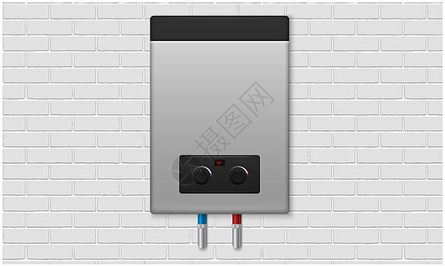抽象背景电子热水器的模拟插图 以抽象背景商业蒸汽管道嘲笑控制盒子展示调节器活力服务图片