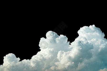 黑色背景上的纯白色积云 云景背景天气天堂空气环境臭氧气候气氛戏剧性气象自由图片