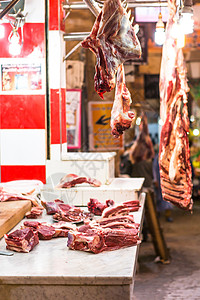 阿拉伯屠宰店 鸡肉和绞肉图片