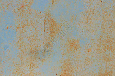 Rusty 蓝色油漆墙壁纹理划痕风化裂缝棕色金属乡村苦恼腐蚀绘画材料图片