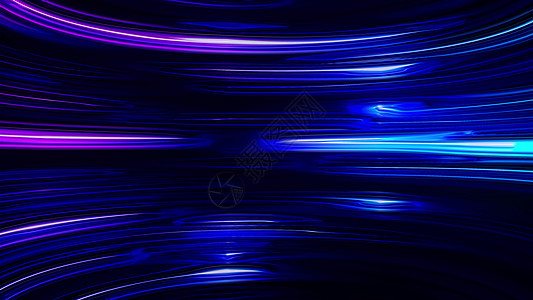 水平的液体魔法线在平滑的弯曲中闪闪发光 抽象计算机生成的 background3d 渲染艺术线条沸腾条纹线程插图微光曲线运动辉光图片