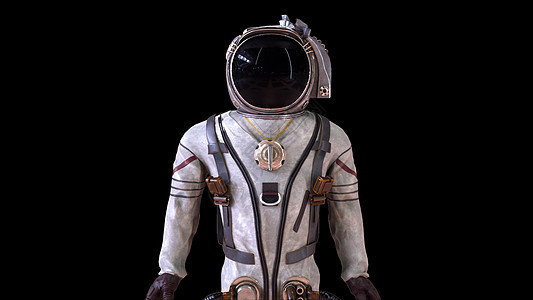 穿着金属防护宇航服的宇航员被摧毁成小颗粒 计算机生成的空间 background3d 渲染运动套装轨道太空裂缝戏服头盔技术男人电图片