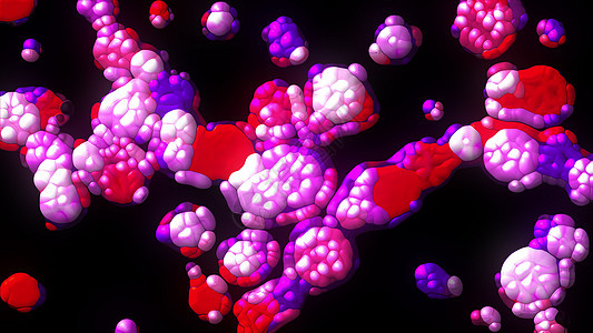 生成的未来派病毒细胞计算机 不断增长的肿瘤的 3D 渲染背景图片