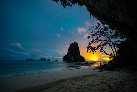 海滩风景 泰国南部Krabi的Railay图片