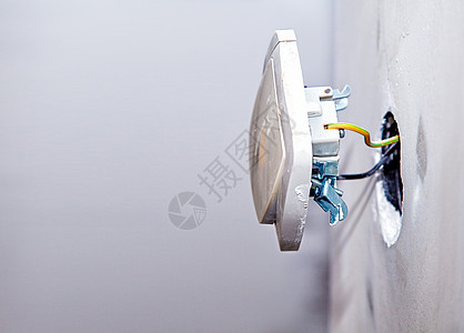 新安装的电力装置安全危险建筑插头金属接线建造电气活力房子图片