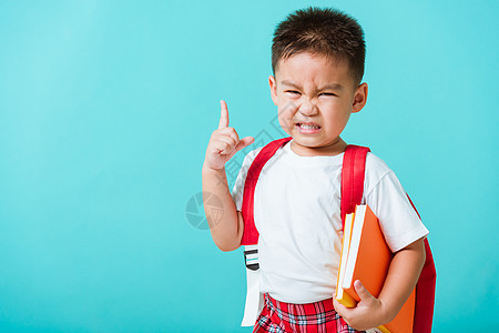 学前幼儿园有书和书包的小孩乐趣学校学生工作室思维课堂背包蓝色孩子男生图片