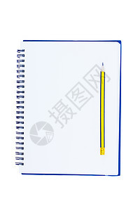 白背景上的空白笔记本孤立笔记纸商业教科书文档教育螺旋字帖床单剪贴簿记事本图片