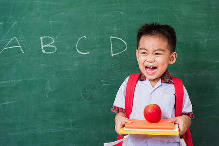 幼儿园儿童男孩穿着学生制服 背着书包h男性苗圃教育孩子们学习童年瞳孔黑板微笑智慧图片