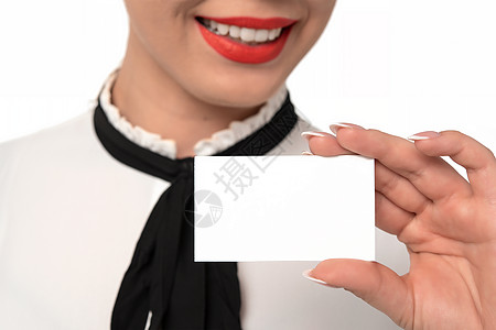 商务卡模板唇膏微笑女士名片会议女性礼物商业身份展示图片