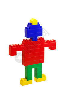彩色积木玩具人特写红色塑料游戏立方体艺术绿色男人乐趣幼儿园童年图片