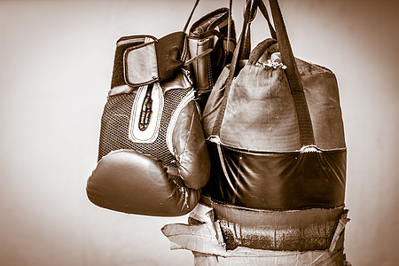 打拳袋和拳击手套照片力量动机运动拳击袋图片