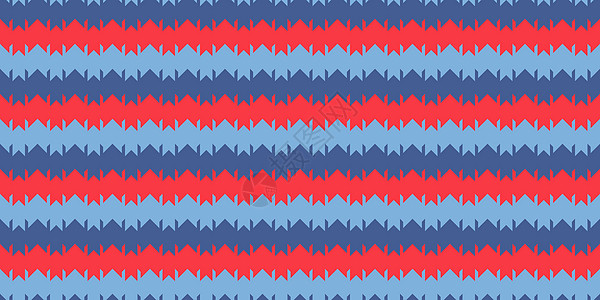 红蓝靛蓝雪佛龙几何背景 无缝的锯齿形纹理 现代条纹图案图片