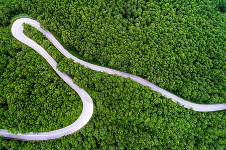 穿过森林的一条省级公路的空中景象nch运输汽车旅行天线时间鸟瞰图树木货车针叶通道图片