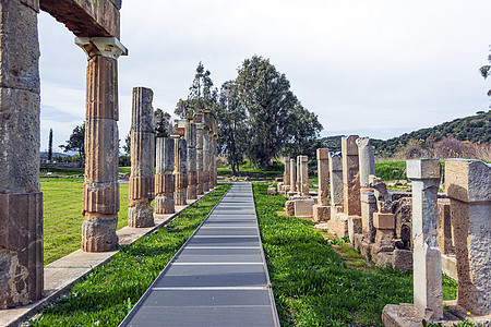 希腊Attica的Brauron考古遗址中的阿耳特弥斯寺历史历史性寺庙避难所废墟文化吸引力遗产旅行旅游图片