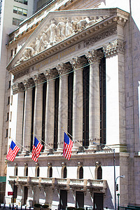 曼哈顿金融区纽约证券交易所纽约建筑学交换经济银行业旅行交易建筑贸易股票旗帜图片