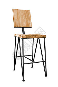 现代木椅钢腿被隔绝白色棕色凳子家具装饰风格金属剪裁木头酒吧图片