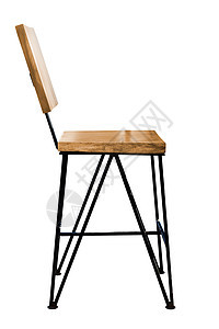 现代木椅钢腿被隔绝装饰凳子金属酒吧家具白色座位风格棕色木头图片