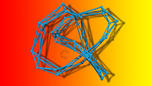 圆环结的线框模型  3D Renderin线条镜子草图插图技术渲染几何学艺术电影框架图片