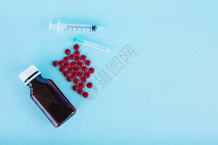 药物药丸和注射针管 用于保健和医疗营养科学流感止痛药处方疾病治疗医院注射器制药图片