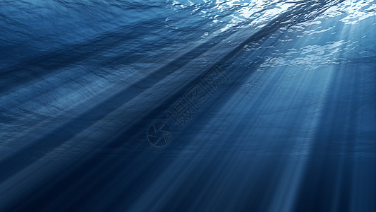 阳光图水下观光 太阳光束照亮 在深海创造神的光芒假期海浪波纹波浪3d潜水阳光热带射线游泳背景