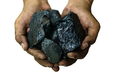 工人手中的煤炭图片