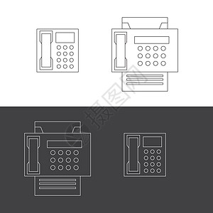 电话和传真图标文档消费者手机键盘讲话插图打印机扬声器电脑屏幕图片