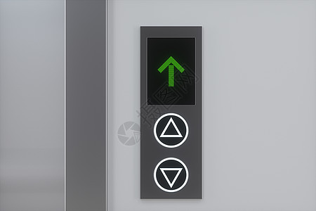 走廊的电梯 3D翻接插图反射办公室金属运输按钮商业入口控制板渲染图片