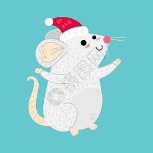 圣诞老鼠卡通人物矢量它制作图案图片