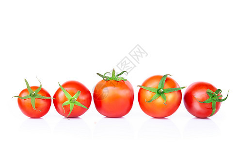 白色背景 生菜和蔬菜的新鲜新番茄图片