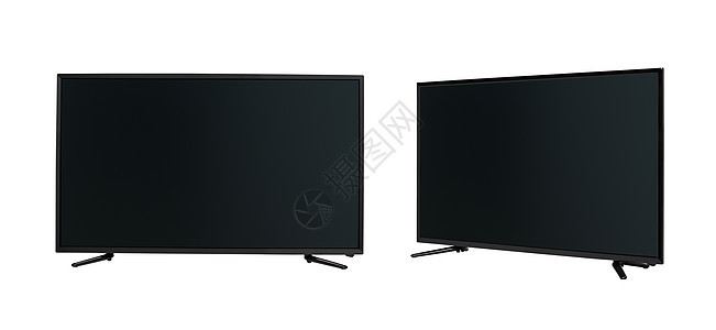 白色背景上的 tv液体水平视频水晶技术娱乐黑色电影屏幕电视图片