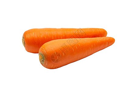 白色背景的新鲜胡萝卜 特写胡萝卜绿色工作室宏观橙子圆形活力树叶蔬菜健康饮食图片