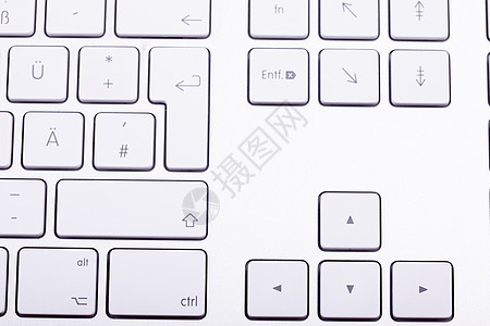 近距离特写白铝键盘电子产品数据白色钥匙电子互联网按钮电脑工作商业图片