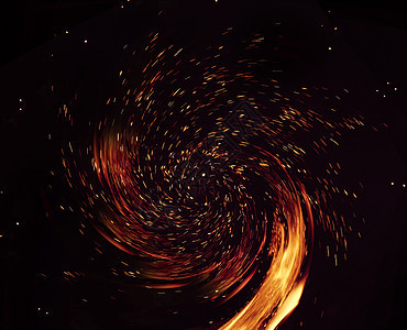 旋转的火从燃烧的冷杉火花图片