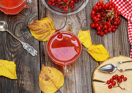 透明杯子 用生菜浆果的热茶图片