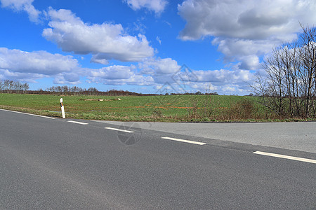 田地和树林的乡村道路风景美丽地平线农田场地街道小路国家农业天空车道人行道图片