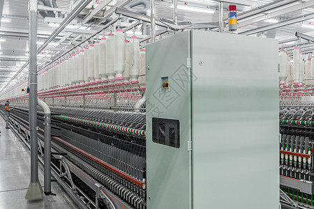 一家纺织厂的线条缝纫线圈自动化材料织物机械纤维植物旋转羊毛图片